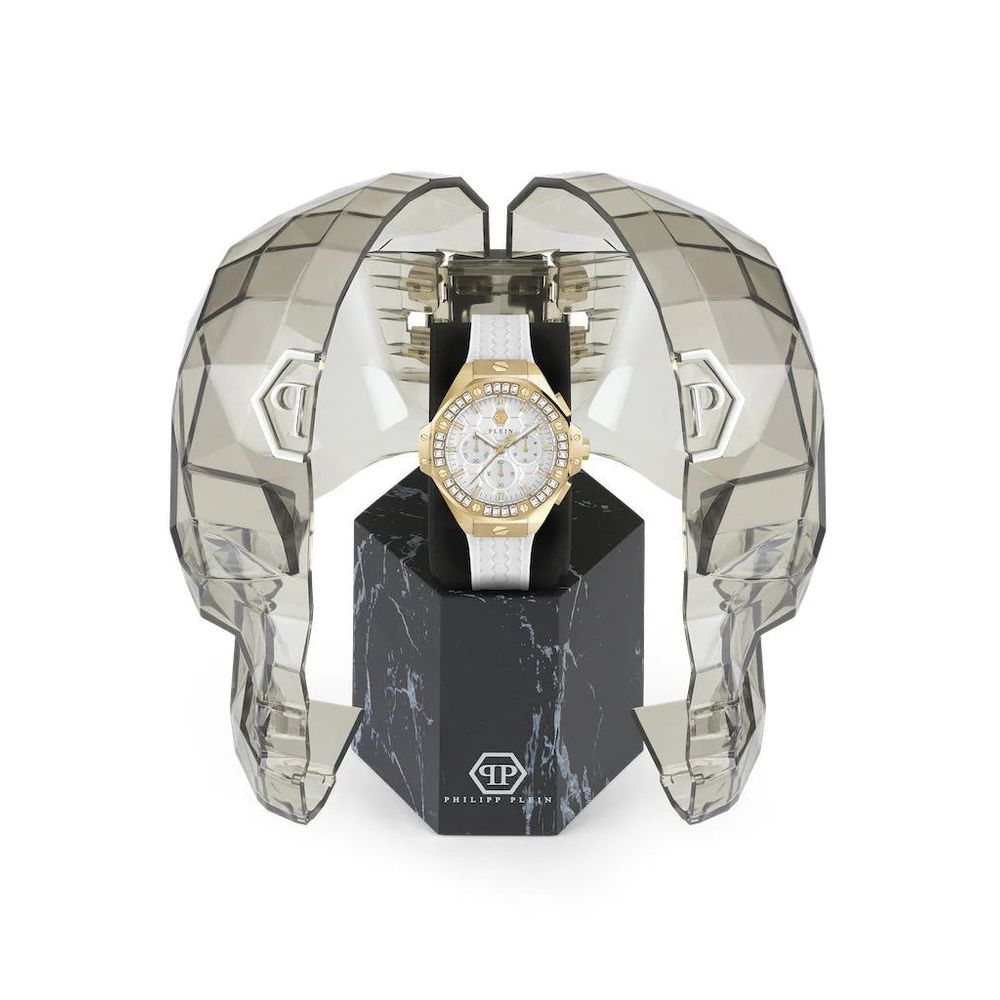 Philipp Plein Weiße synthetische Kleid-Uhr
