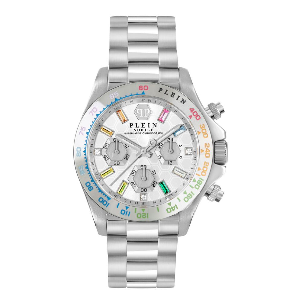 Philipp Plein Graue Edelstahl-Kleideruhr