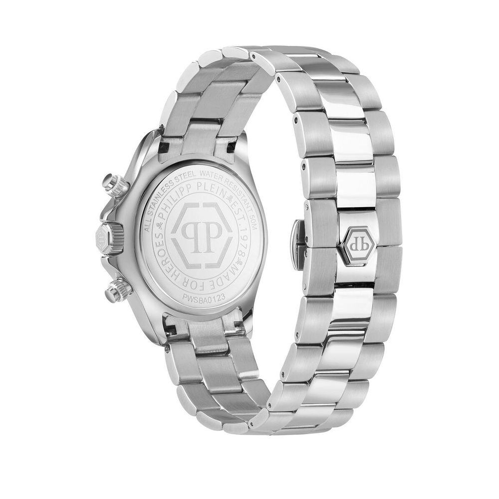 Philipp Plein Graue Edelstahl-Kleideruhr