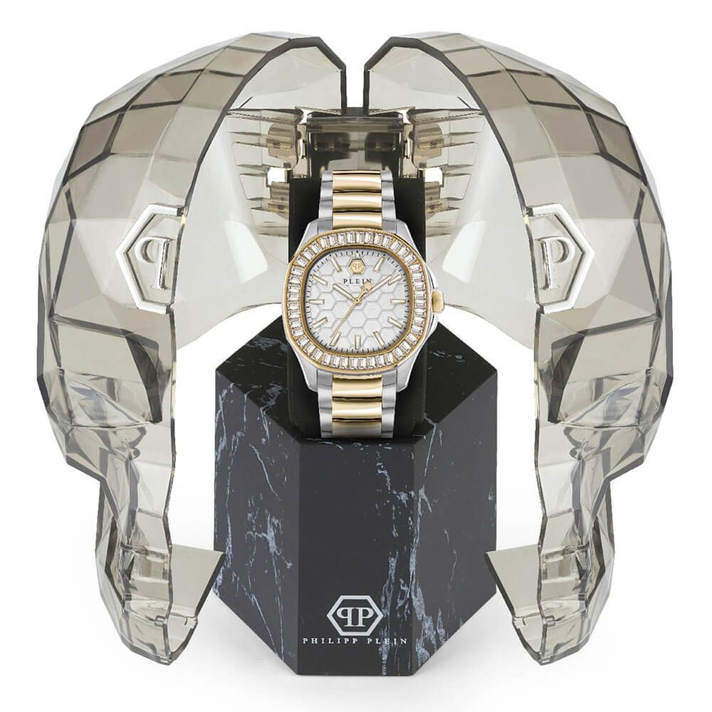 Philipp Plein Goldfarbene Edelstahl-Dresswatch
