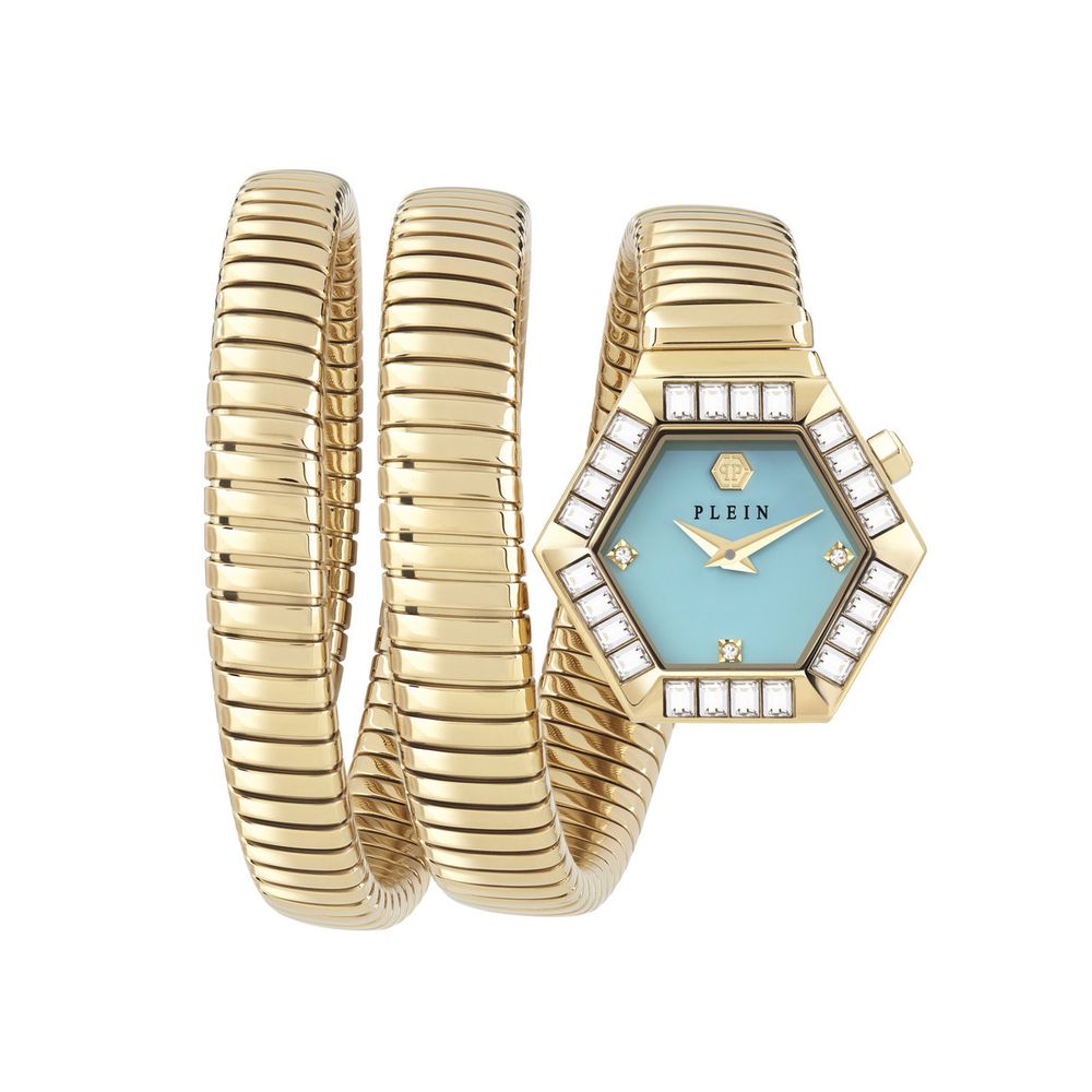 Philipp Plein Goldfarbene Edelstahl-Dresswatch