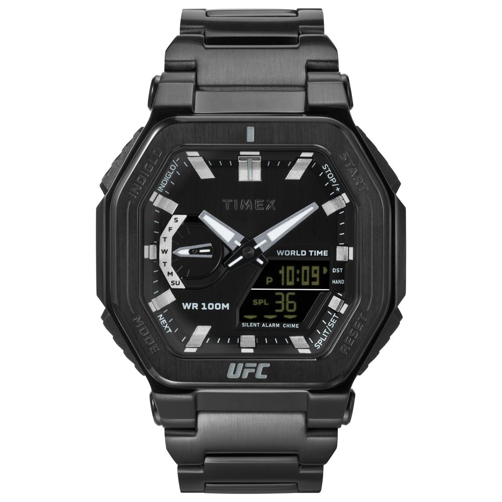 Timex Schwarze Sportuhr aus Edelstahl