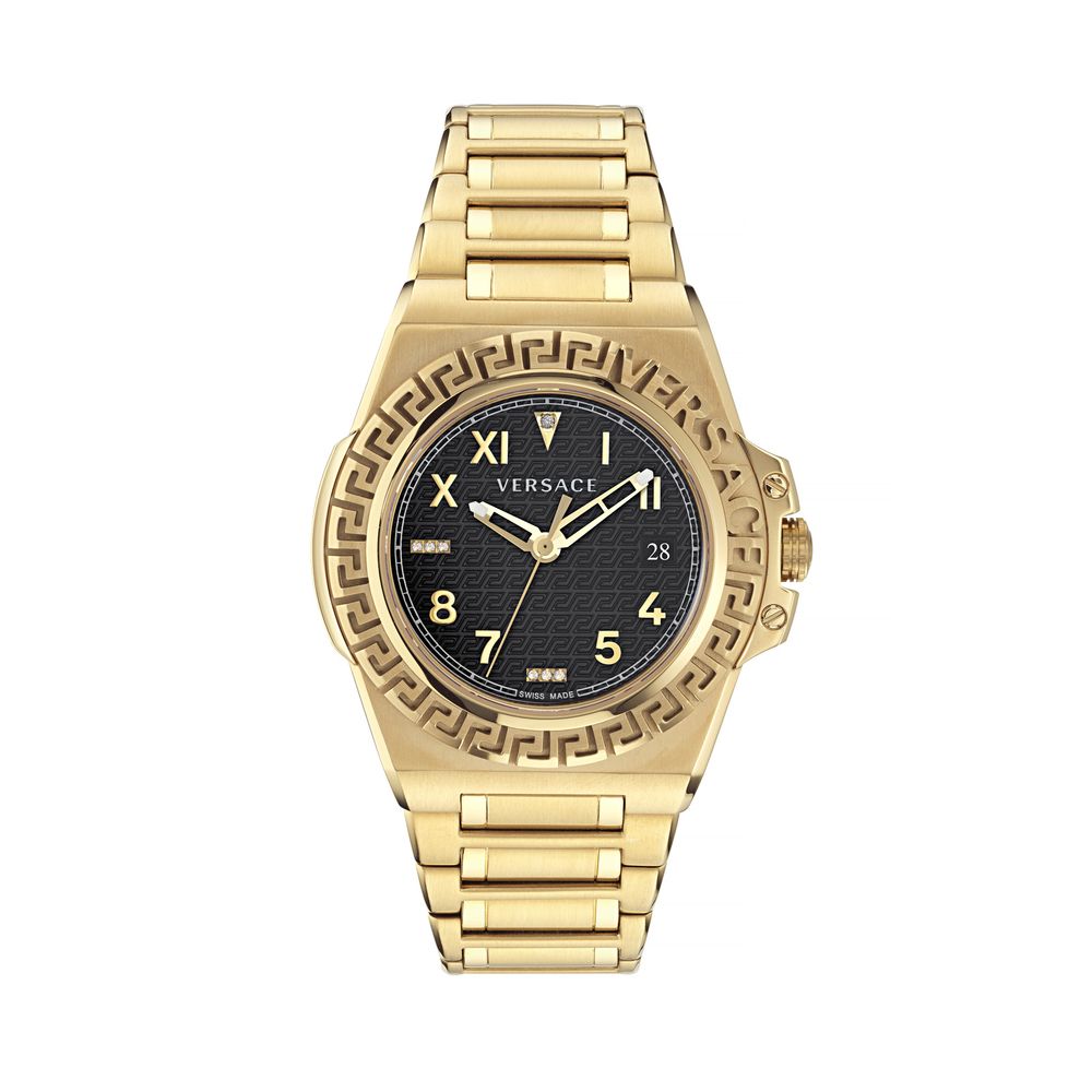 Versace Goldfarbene Edelstahl-Dresswatch