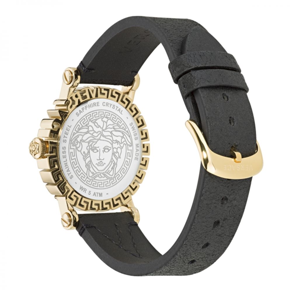 Versace Schwarze Pelz-Kleideruhr