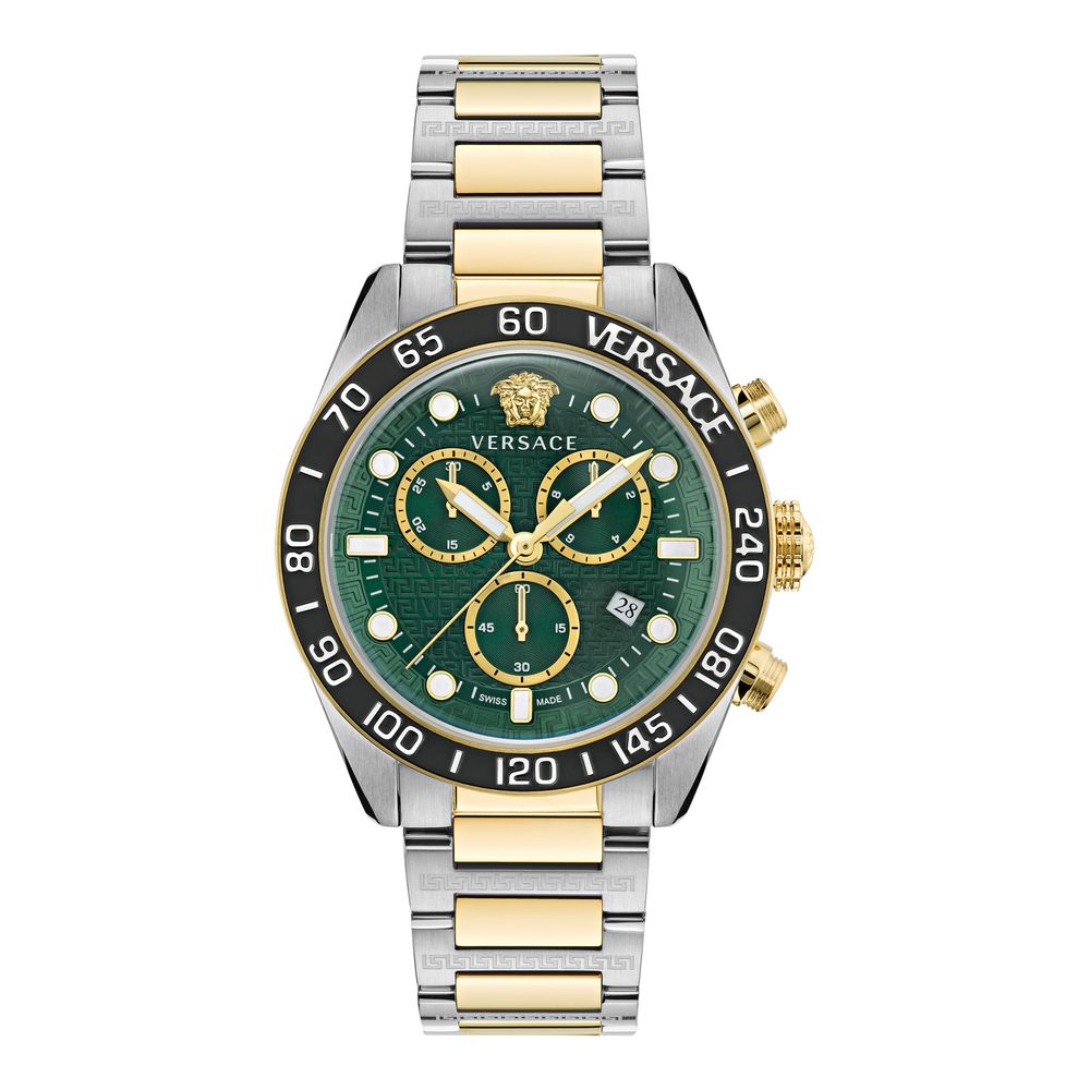 Versace Graue Edelstahl-Kleideruhr