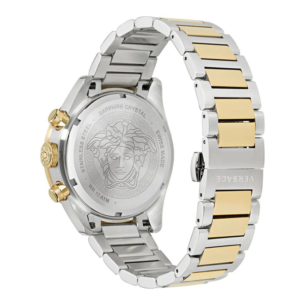 Versace Graue Edelstahl-Kleideruhr