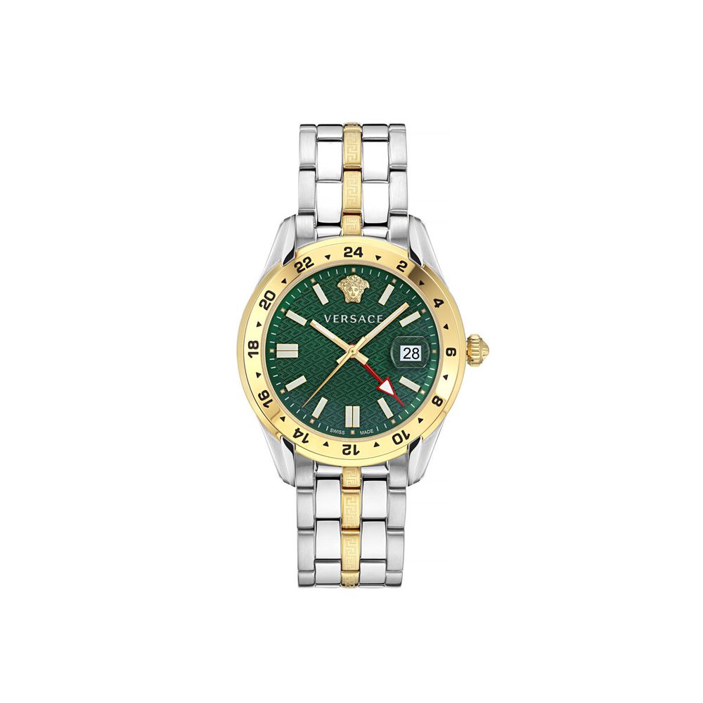 Versace Graue Edelstahl-Kleideruhr