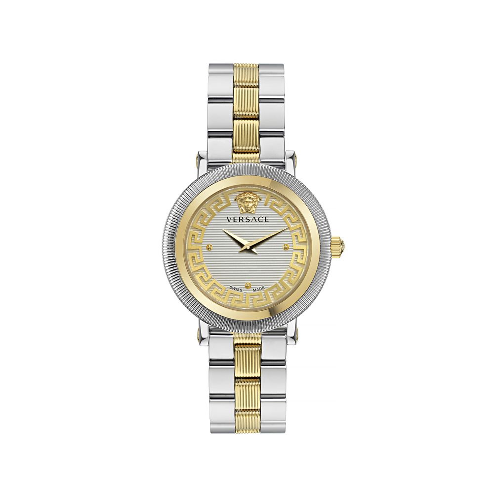 Versace Graue Edelstahl-Kleideruhr