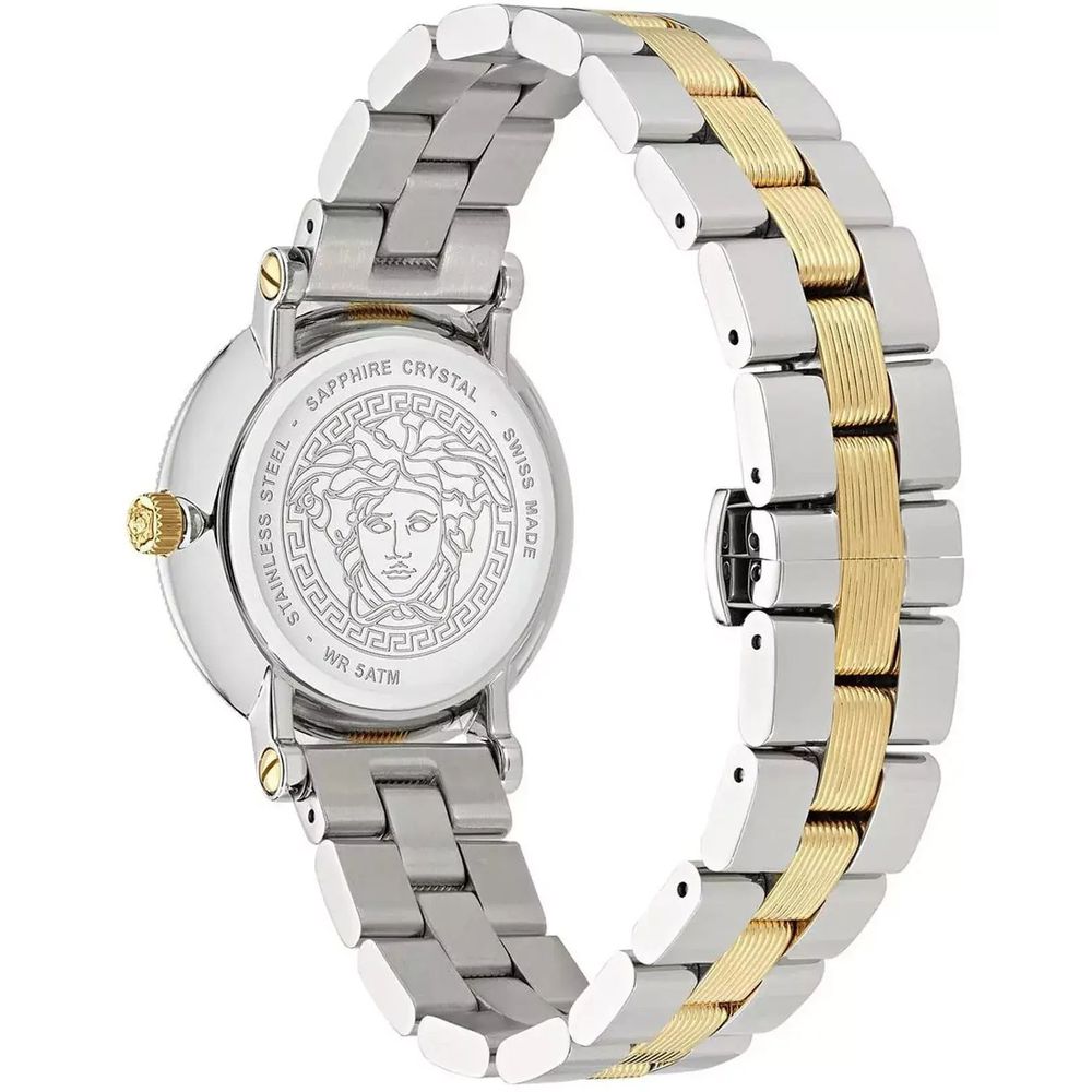 Versace Graue Edelstahl-Kleideruhr