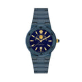 Versace Blaue Edelstahl-Kleideruhr
