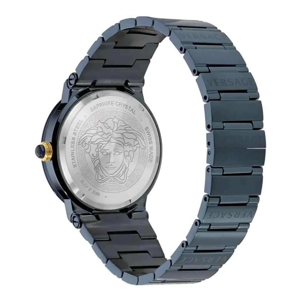 Versace Blaue Edelstahl-Kleideruhr
