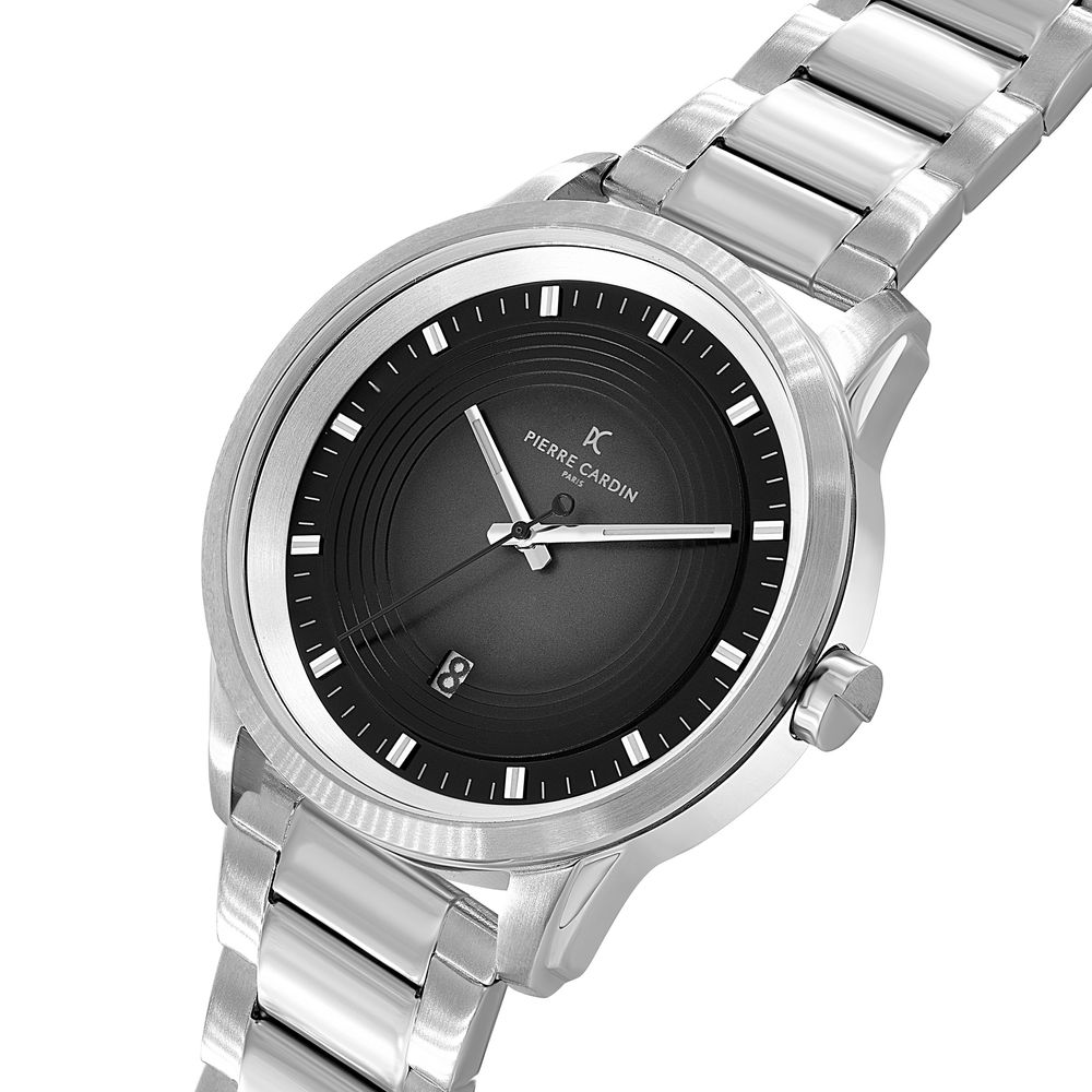 Pierre Cardin Graue Edelstahl-Dresswatch