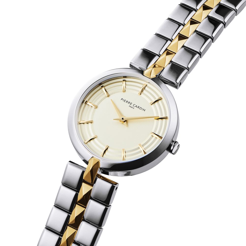 Pierre Cardin Graue Edelstahl-Kleideruhr