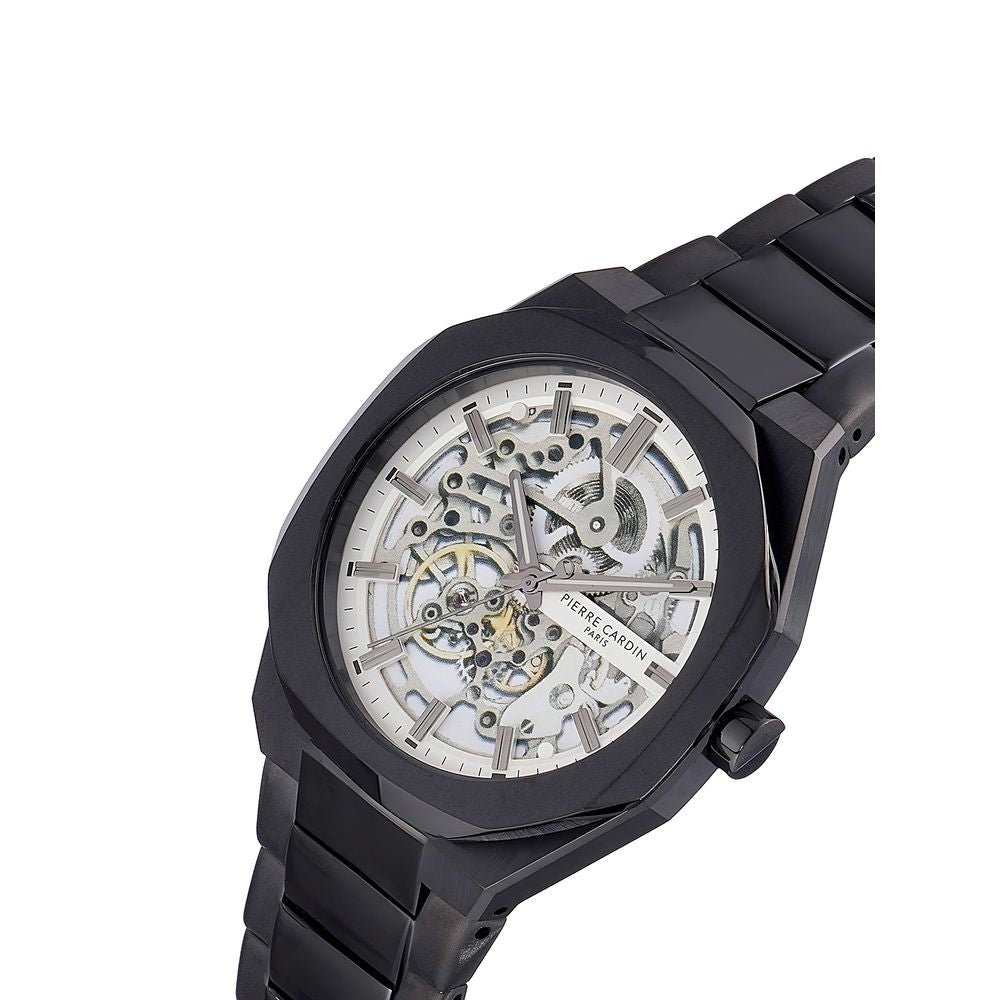 Pierre Cardin Schwarze Edelstahl-Dresswatch