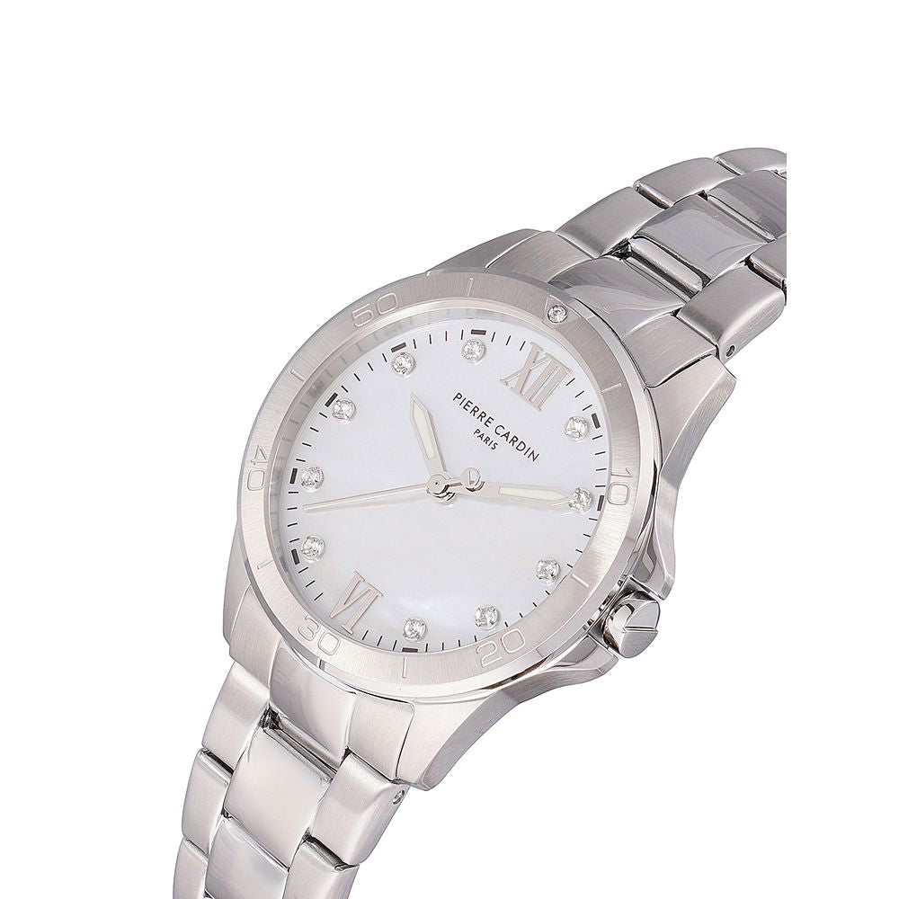 Pierre Cardin Graue Edelstahl-Kleideruhr