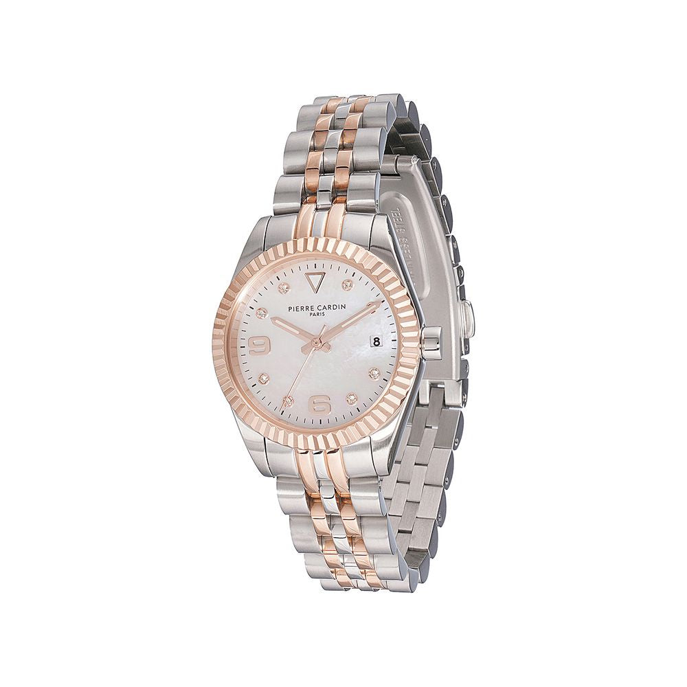 Pierre Cardin Graue Edelstahl-Kleideruhr