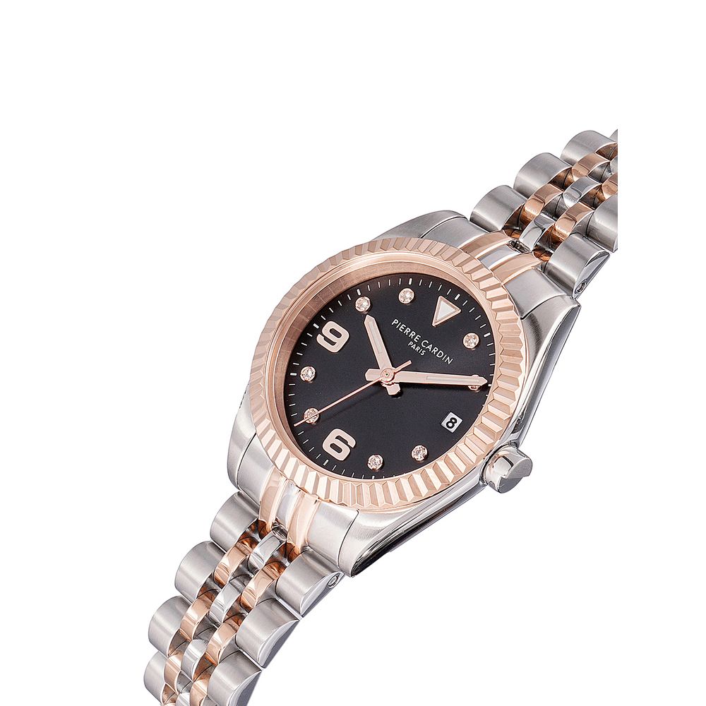 Pierre Cardin Graue Edelstahl-Kleideruhr
