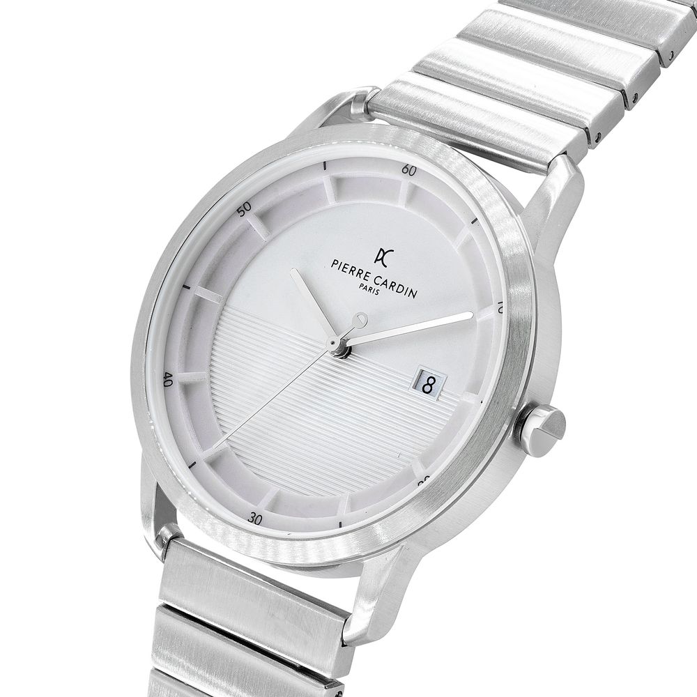 Pierre Cardin Graue Edelstahl-Kleideruhr