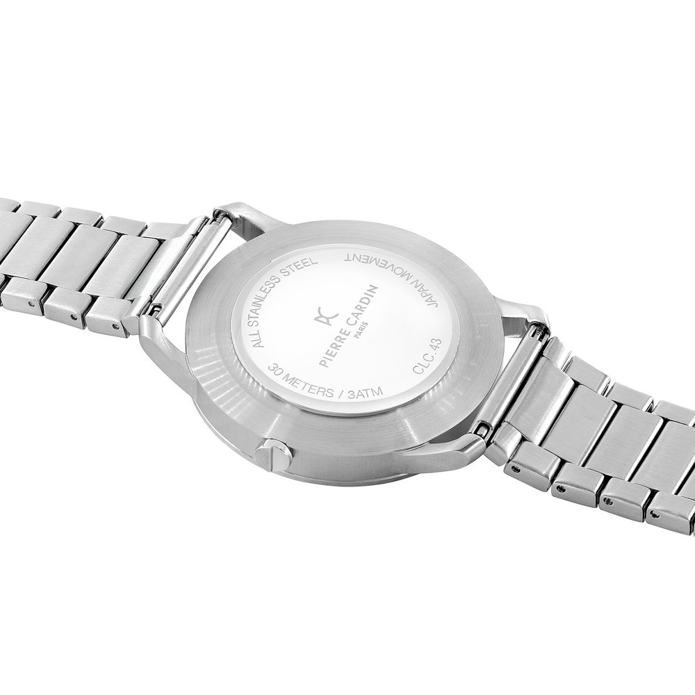 Pierre Cardin Graue Edelstahl-Kleideruhr