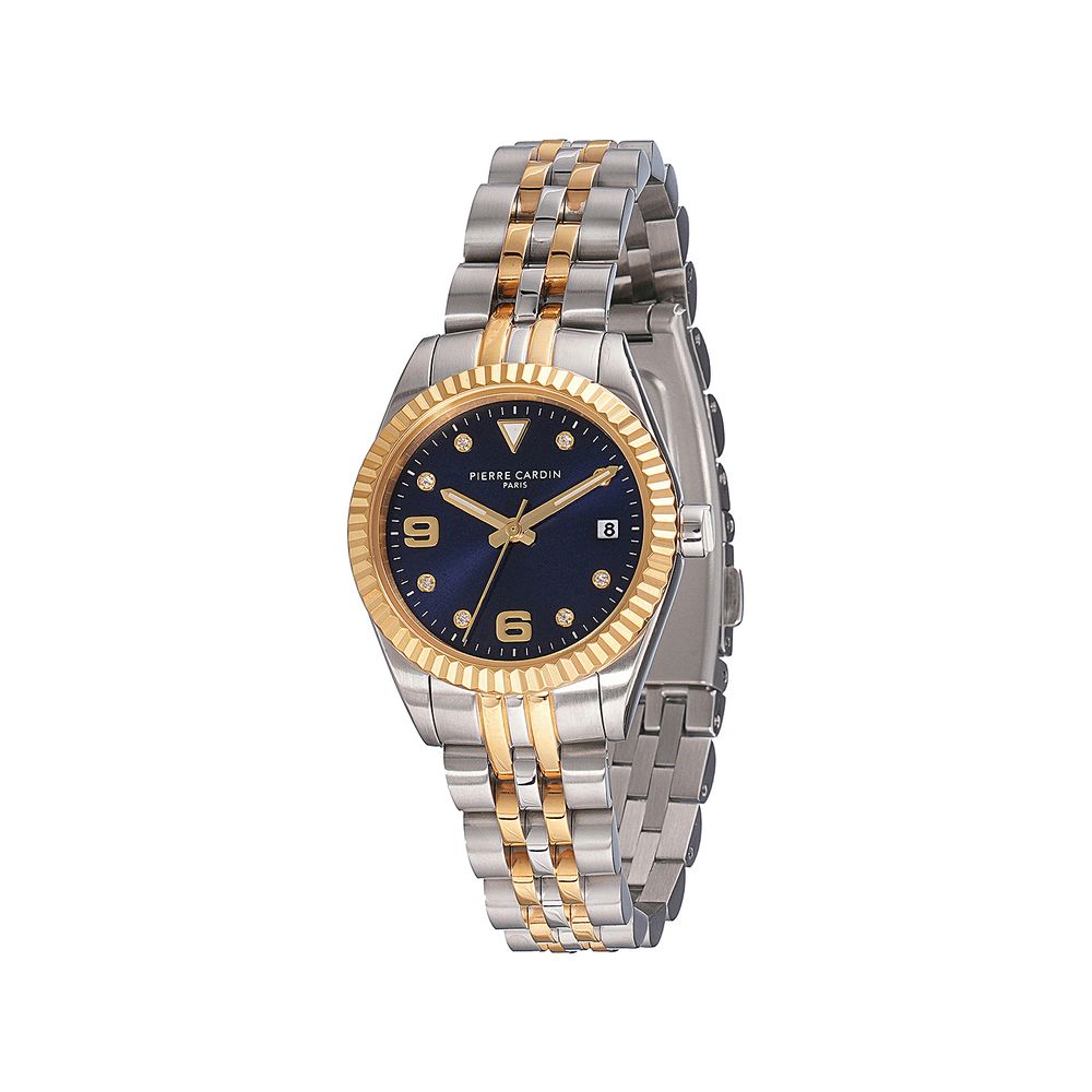 Pierre Cardin Graue Edelstahl-Armbanduhr