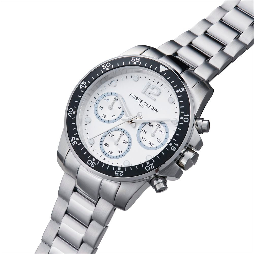 Pierre Cardin Graue Edelstahl-Kleideruhr
