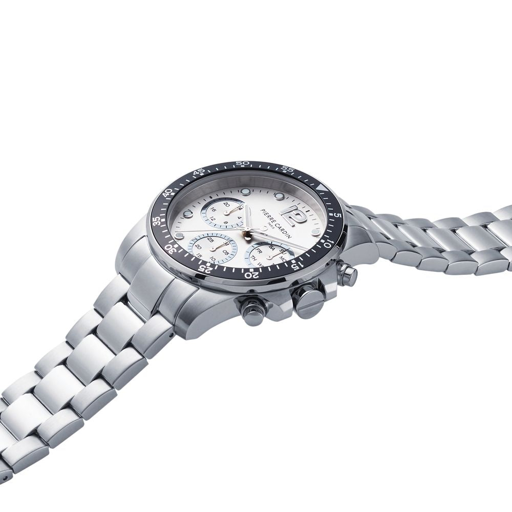 Pierre Cardin Graue Edelstahl-Kleideruhr
