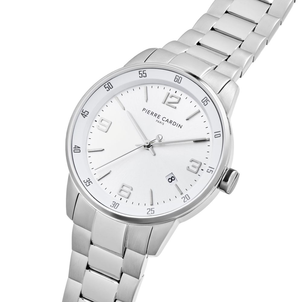 Pierre Cardin Graue Edelstahl-Kleideruhr
