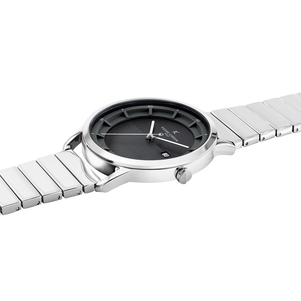 Pierre Cardin Graue Edelstahl-Kleideruhr