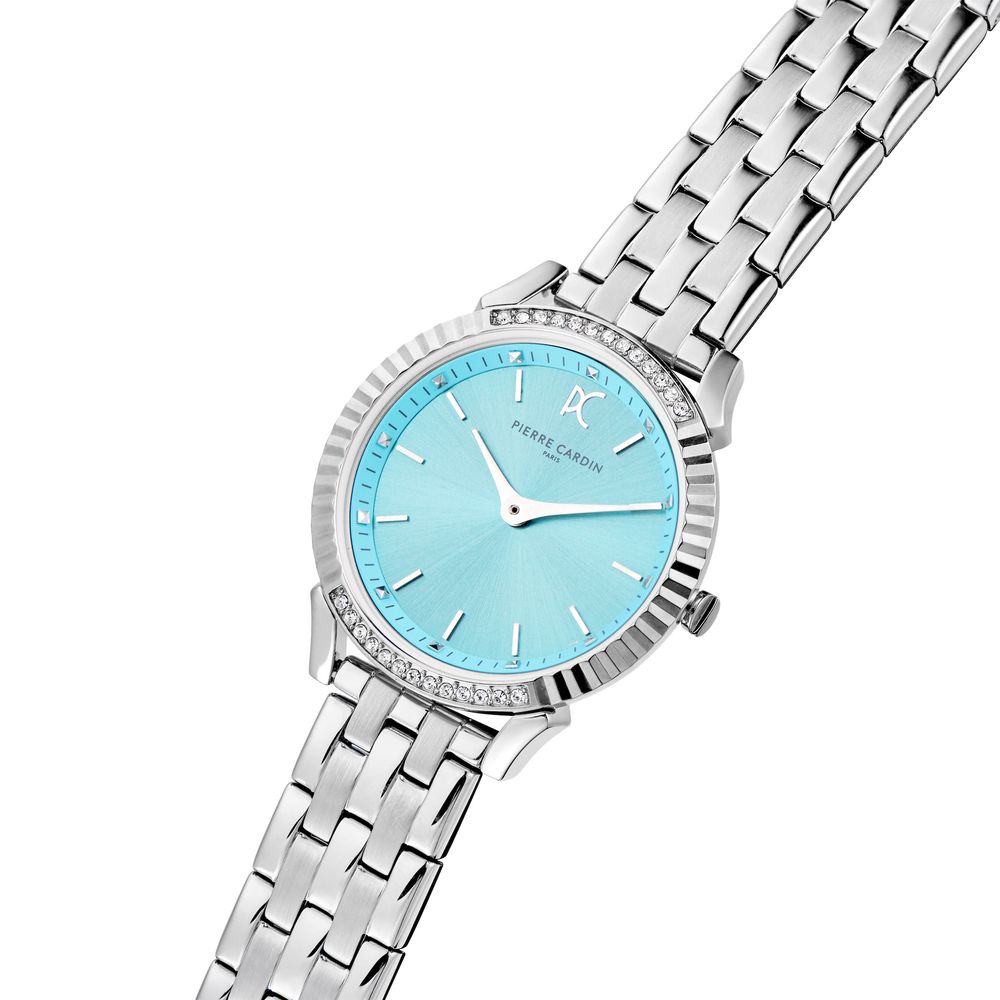 Pierre Cardin Graue Edelstahl-Armbanduhr