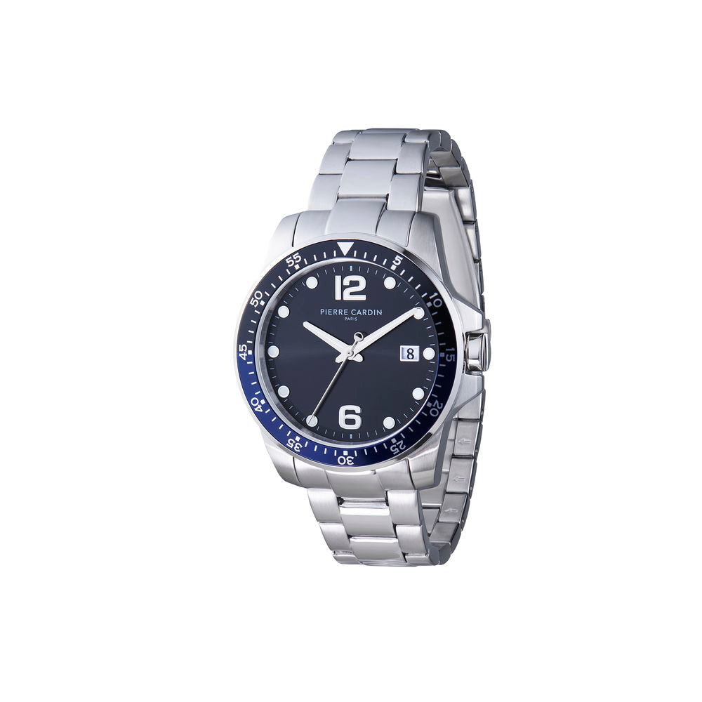 Pierre Cardin Graue Edelstahl-Kleideruhr