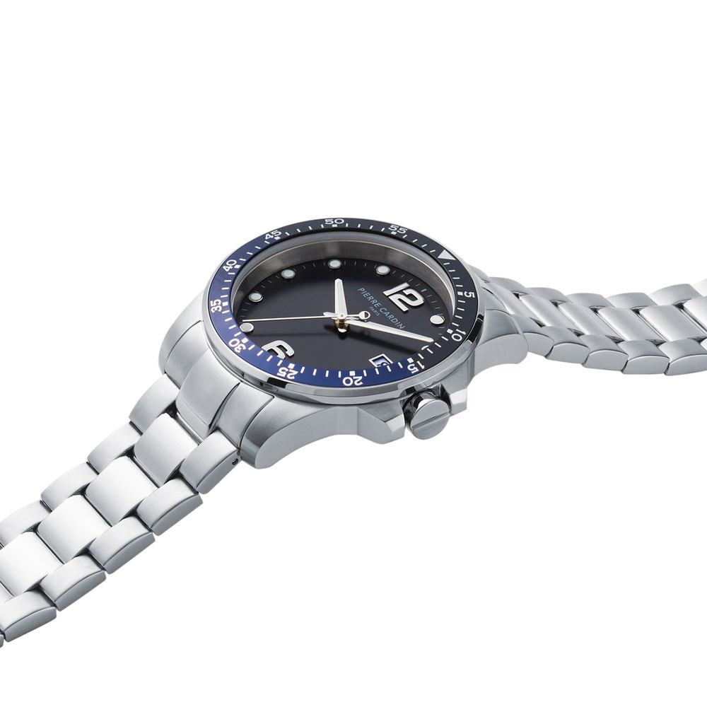 Pierre Cardin Graue Edelstahl-Kleideruhr