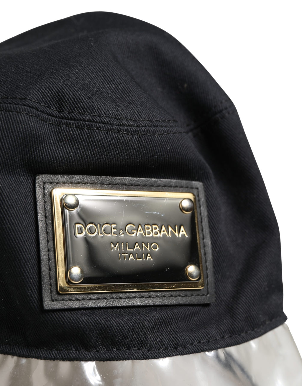 Dolce & Gabbana Black Cotton and Plastic Fisherman Hat