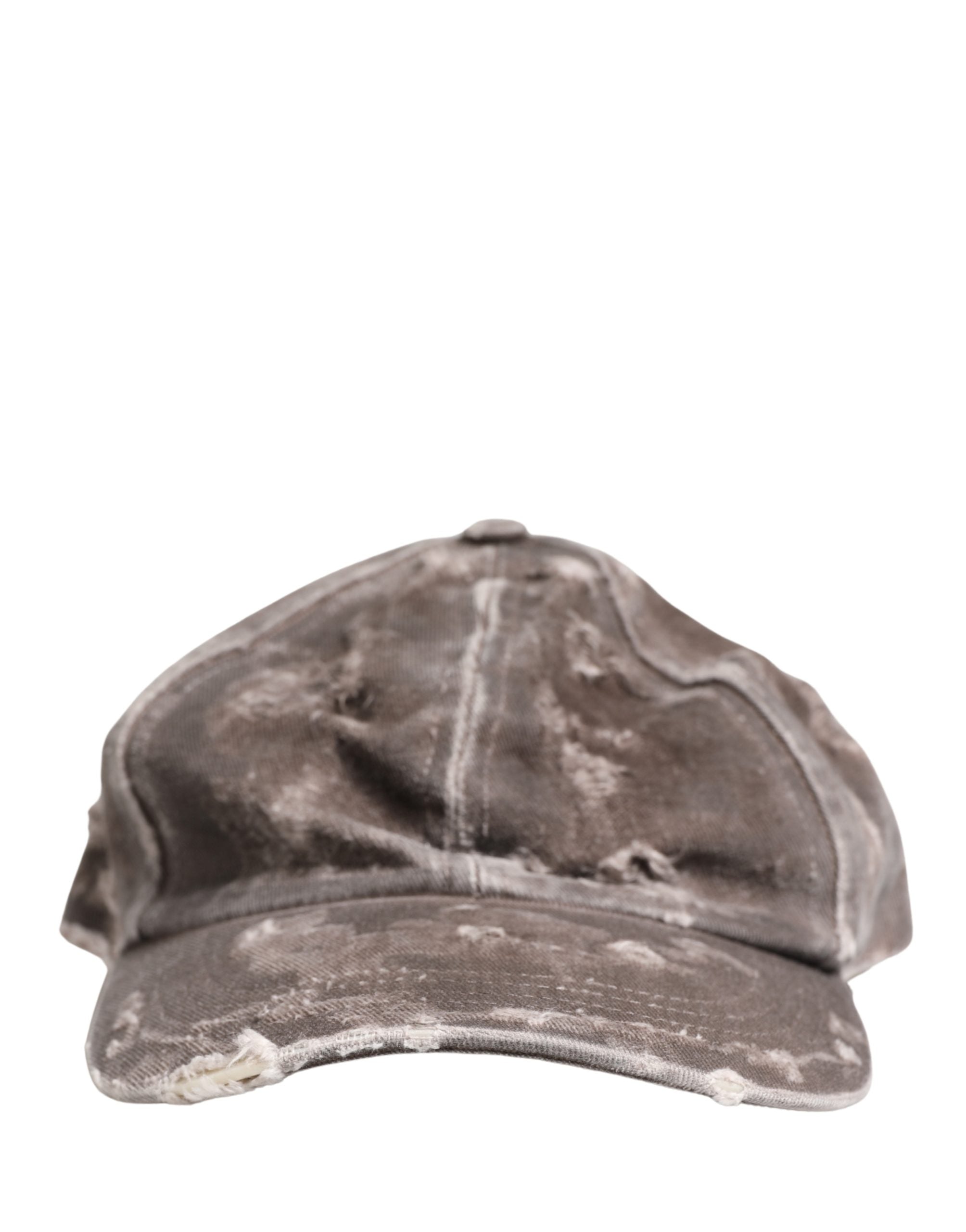 Dolce & Gabbana Men's Distressed Cotton Baseball Cap in Brown