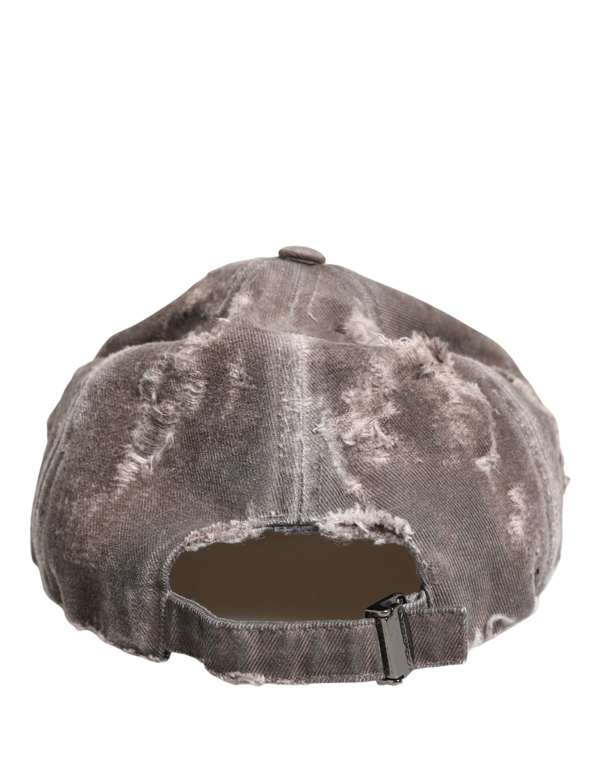Dolce & Gabbana Men's Distressed Cotton Baseball Cap in Brown