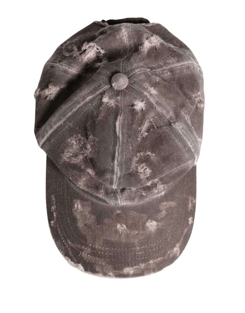Dolce & Gabbana Men's Distressed Cotton Baseball Cap in Brown