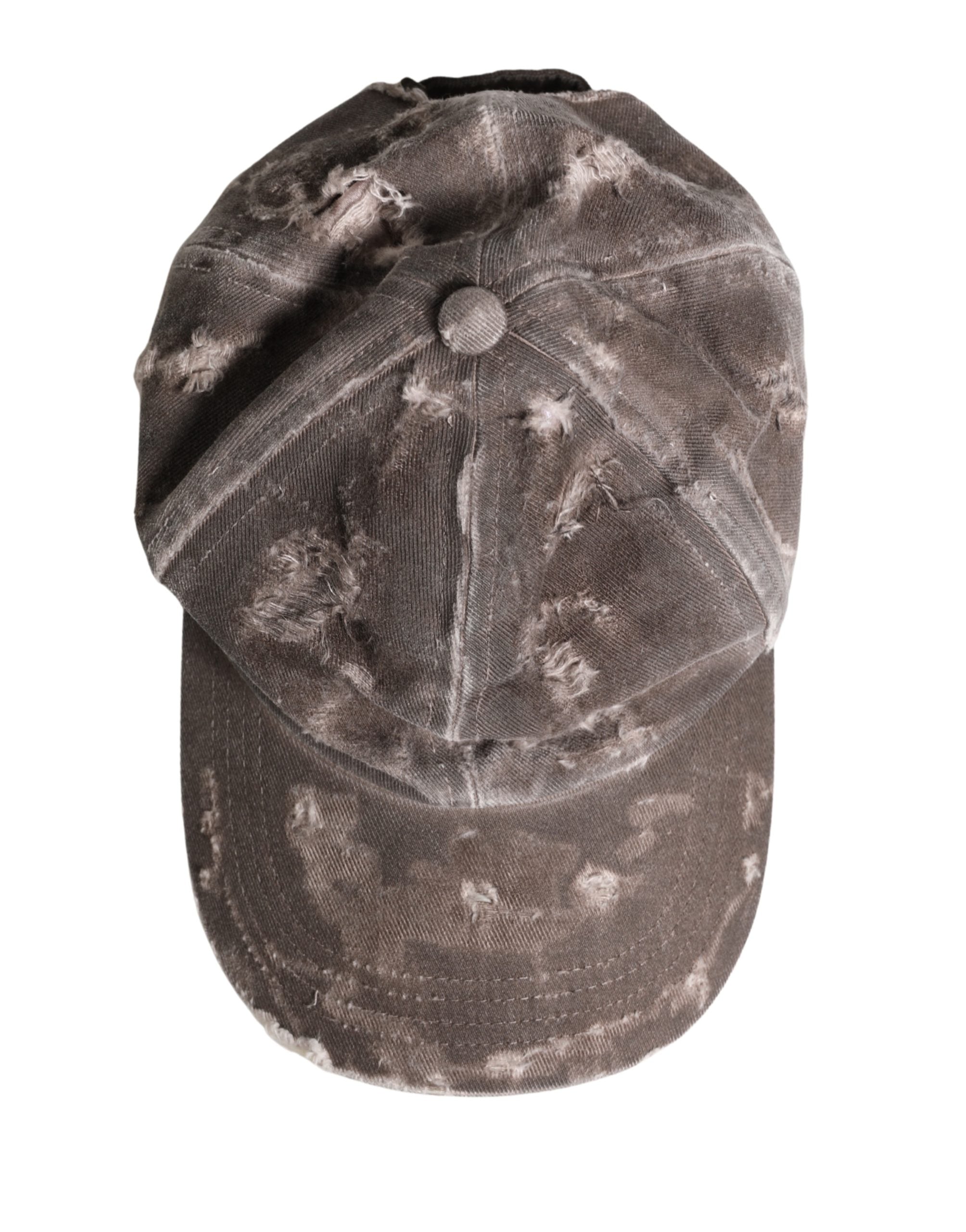 Dolce & Gabbana Men's Distressed Cotton Baseball Cap in Brown