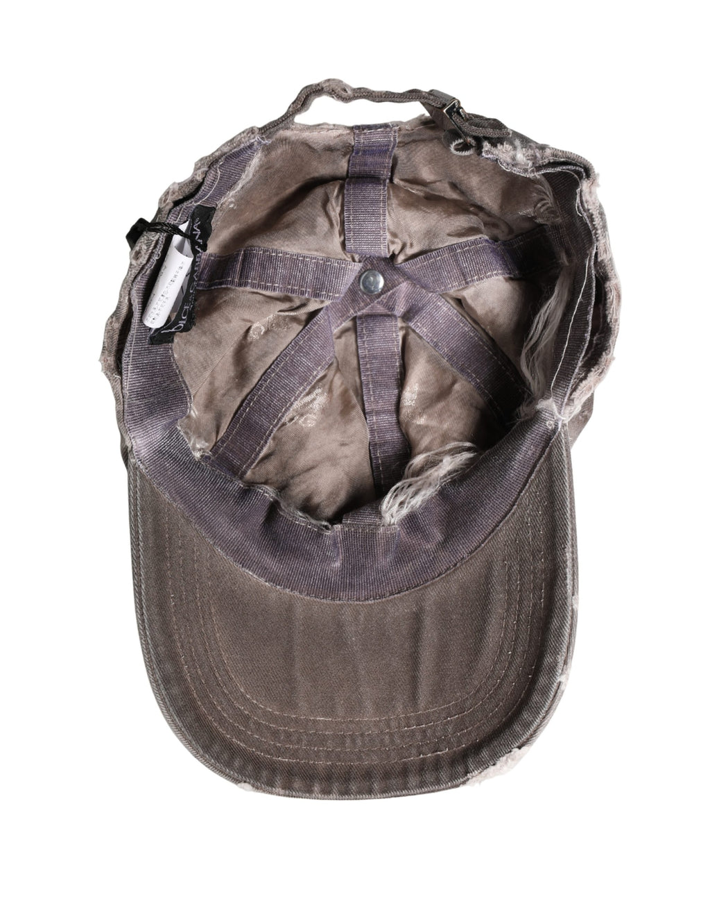Dolce & Gabbana Men's Distressed Cotton Baseball Cap in Brown