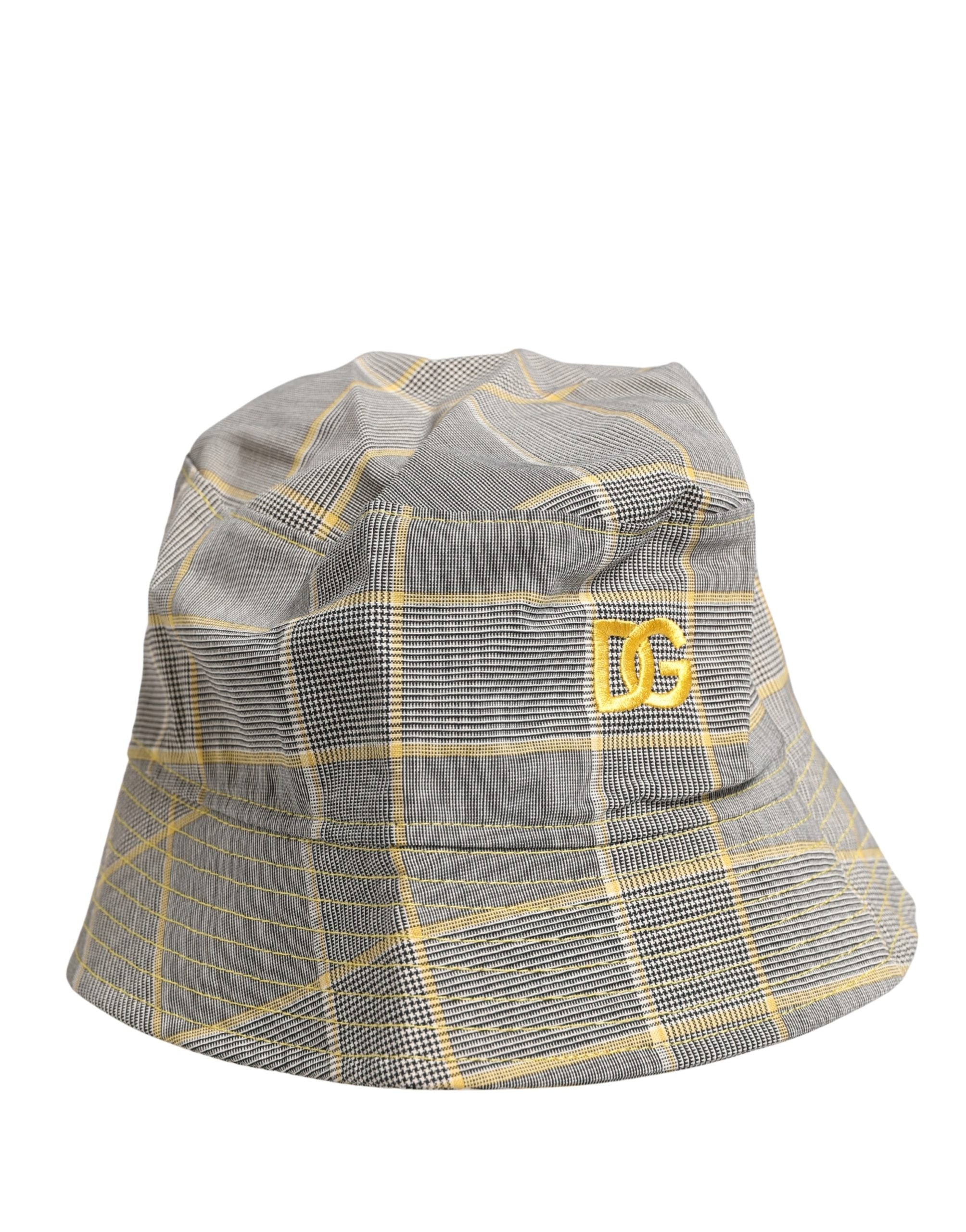 Dolce & Gabbana Herren Grau Karierter Fischerhut