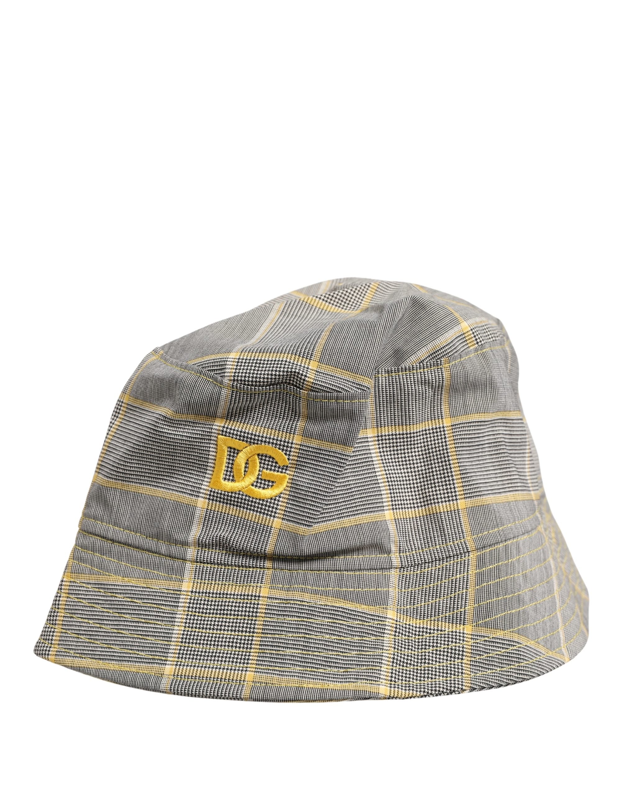 Dolce & Gabbana Herren Grau Karierter Fischerhut