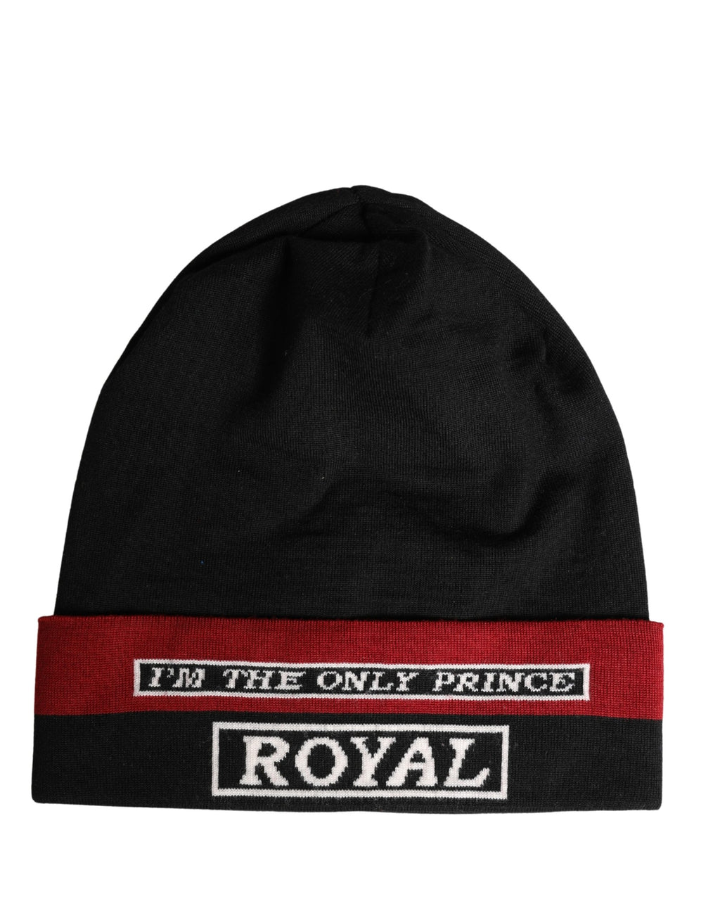Dolce & Gabbana Schwarze Mütze "I'M THE ONLY PRINCE ROYAL" mit Umschlag