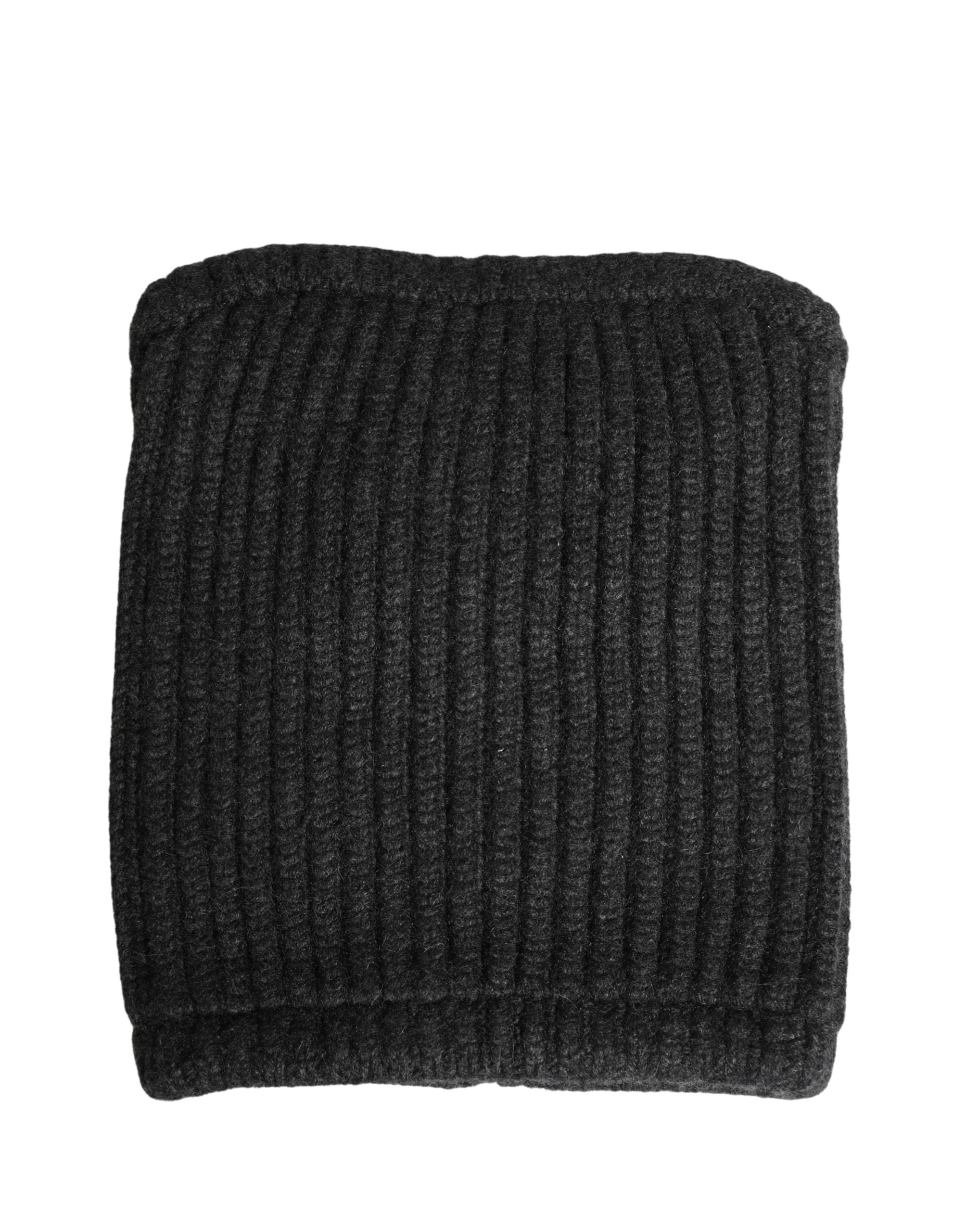 Dolce & Gabbana Schwarzer Kaschmir-Strick-Herren-Winter-Schlauchschal