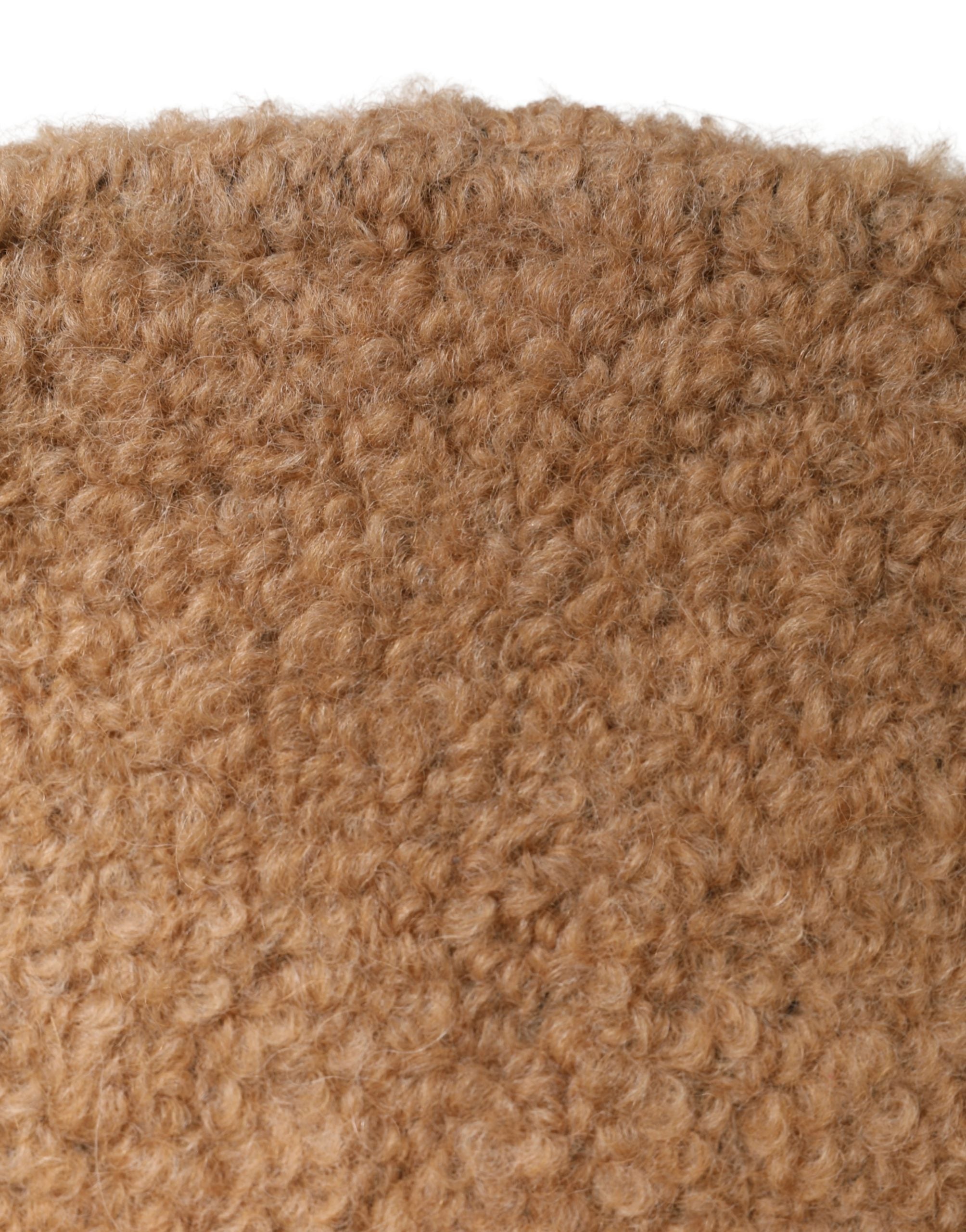 Dolce & Gabbana Beige Virgin Wool Fur Women Knitted Capello Hat