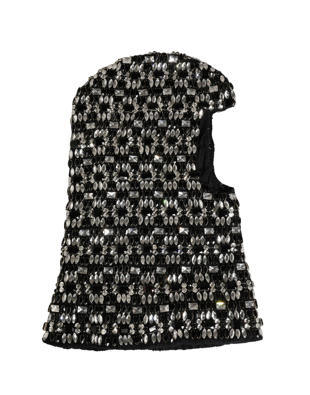 Dolce & Gabbana Schwarze Woll-Sturmhaube mit Kristallbesatz