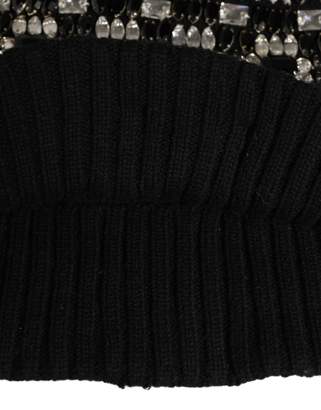 Dolce & Gabbana Schwarze Woll-Sturmhaube mit Kristallbesatz