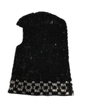 Dolce & Gabbana Black Wool Balaclava with Crystal Embellishment