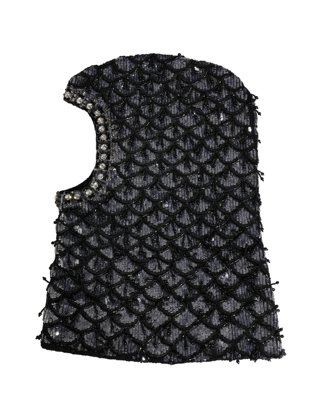 Dolce & Gabbana Schwarze Woll-Sturmhaube mit Kristallbesatz
