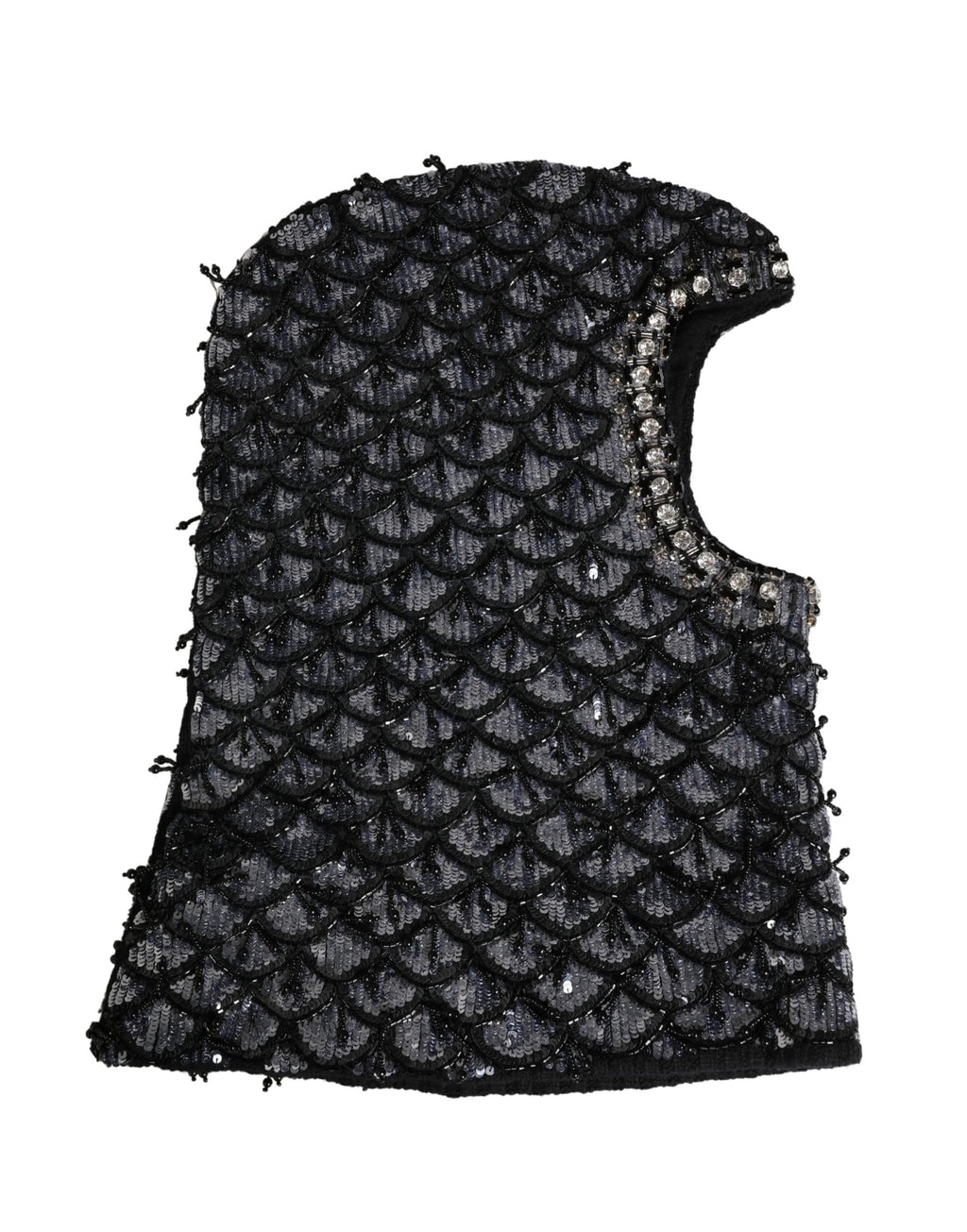 Dolce & Gabbana Schwarze Woll-Sturmhaube mit Kristallbesatz