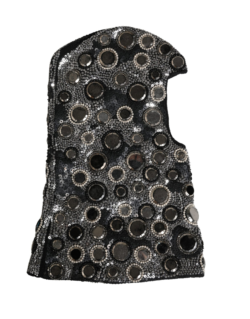 Dolce & Gabbana Black Wool Balaclava with Crystal Embellishment