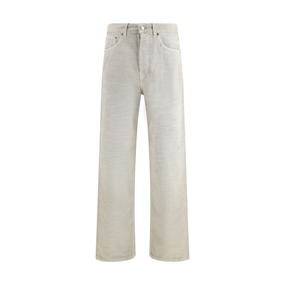 Haikure Grey Straight-Cut Cotton Jeans