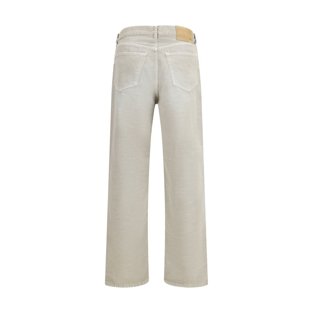 Haikure Grey Straight-Cut Cotton Jeans